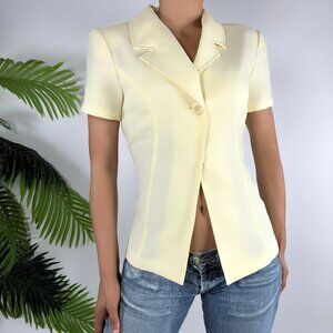 Vintage Y2K My Michelle Yellow Small Short Sleeve Top Classy Preppy Coquette